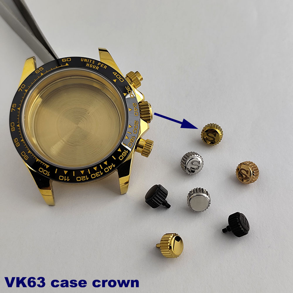 Watch Crown Pusher - Corona VK63 de Acero Inoxidable Plateado,