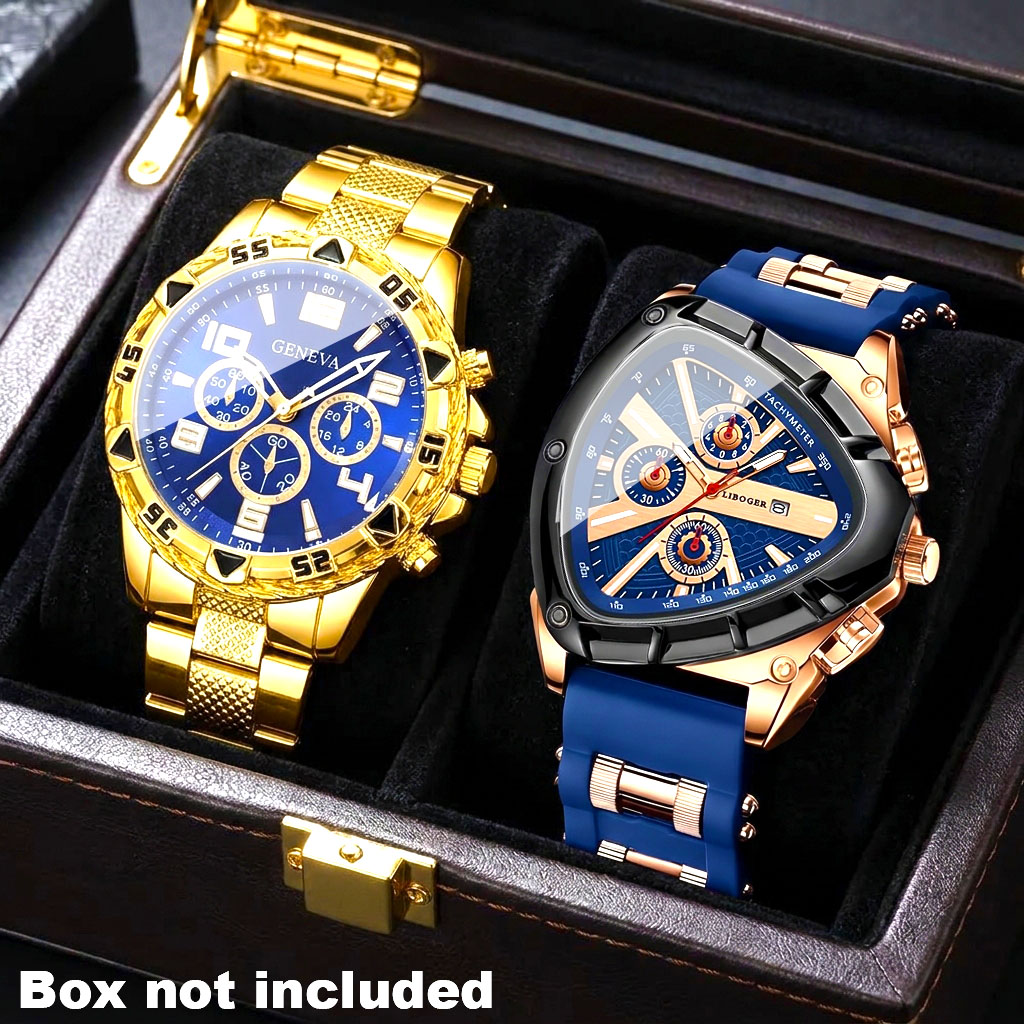 Smartwatch Watches Birthday Gift For Men - 2 Relojes de Cuarzo Redondos de