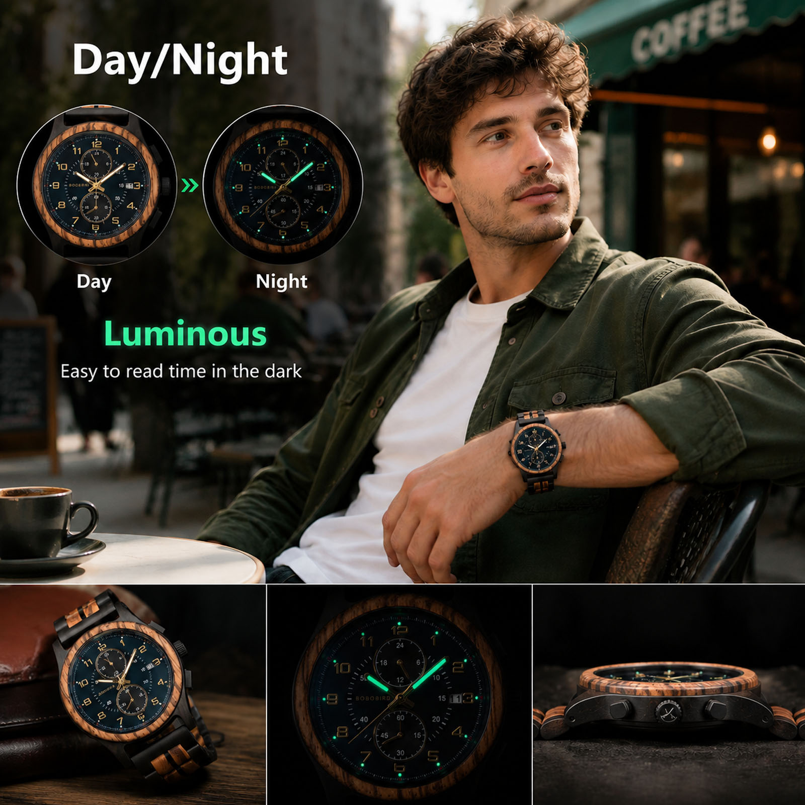 BOBO BIRD Reloj cronógrafo de  - Smartwatch Watches Birthday Gift For Men reseña y precio